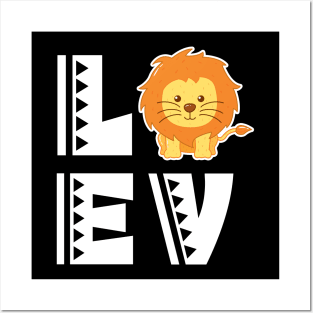 Cute love lion t shirt funny lion lover gifts for kids Posters and Art